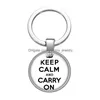 Keychains Lanyards Cross Faith Words Hope Brave Glass Cabochon Keychain Bag Car Key Chain Ring Holder Charms Sier For Men Women Gift DHTL3