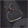 Chain Girls Justerbar länkarmband Bangle for Women Bar Rose Gold Sliver Color Jewel Drop Leverans Armband