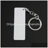 Chaveiros Sublimação de tinta em branco Frente e verso Chaveiro de metal Faça você mesmo Retangar Chaveiros personalizados personalizados Folha de alumínio Drop Delivery J Dhqek