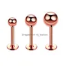 Labret Lip Piercing Jewelry 3/4 / 5Mm Uni Fashion Nail Pour La Jeunesse Simple Personnalité Mti Couleur Hypoallergénique En Acier Inoxydable Cône Forme De Boule