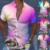 Męskie koszule T LONG SOEVE MENS MĘŻCZYZN SAWNE KRÓTKOWE LETNIE LETNIE TURNDOWN SCEK 3D DRUKOWANE DLA DUMY I WYSOKI