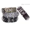 Whole-2inch Wide Sharp Spikes Studded Horn Nails Leather Dog Collars For Pitbull Mastiff SIZE M L 335Q