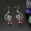 Dangle Earrings Big Promotion Blood Red Garnet For Women 2 1/4 Inch TK34