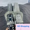 Nieuwe diamanten band European en Amerikaanse stijl Punk Rivet Rhinestone Belt Hip Hop Belt Locomotive Style Factory Direct Sales