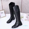 Botas 2021 Moda Cor Comparando Cabeça Redonda Mulheres Longo Casual Casual Wild Non Slip Leather Boots Cowboy 99654015486 Z230724