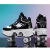 Łyżki rolki deformacyjne buty do łyżwach z czterokołowymi dziećmi Dasual Deformation Sneakers dla dzieci Sport Sport HKD230720
