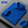 Polos Męskie wysokiej klasy koszulka polo High Eastic Business Casual Fashion Solid Kolor T-shirt dla mężczyzny wiosna i lato