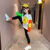 Hoodies Sweatshirts 2022 winter lente Kinderen Sport Meisjes Trainingspak Brief glimlach Lange mouw t-shirt hoodie leggins Tiener 4 6 8 10 12 11 jaar J230724