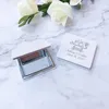 Party Favor 50pcs Personalized Wedding Favors Customized White Leather Pocket Compact Mirror Women Handbag Makeup Souvenir