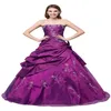 Nouveau Stock Élégant Violet Bleu Royal Robe De Bal Quinceanera Robes 2017 Cristaux Perlés Doux 16 Robes Pour 15 Ans Debutante G290t