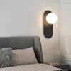 Candeeiro de parede moderno LED luz ouro preto ferro nórdico sala de estar quarto cabeceira bola de vidro candeeiros decoração de casa Lumin