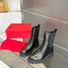 Nuevas botas negras de diseñador de marca superior para otoño e invierno, botas Martin, botas de manga larga, botas de cuero