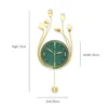 Wall Clocks Creative Metal Large Emerald Green Mirror Clock For Living Room Hall Luxury Decor Modern Design Mute Watch