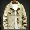 Men's Jackets 4 Color Men's White Khaki ArmyGreen Denim Jacket Loose Fashion Comfortable Men Clothing Coat Stretch Slim Jeans Cargo Jacket J230724