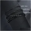 Chain Classic Punk Stainless Steel Bracelets For Men Women 3/5/7/9/11Mm Sier Color Curb Cuban Link Party Jewelry Gift Drop Delivery