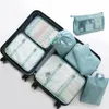 Borse portaoggetti 8 pezzi / set Borsa da viaggio per vestiti Cosmetici Borsa per scarpe ordinata Valigia Cubo da imballaggio Organizer per bagagli portatileS2405