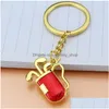 Key Rings Creative Golf Tube Pendant Keychain Stereo Simation Golfs Club Barrel Ring Giveaway Drop Delivery Jewelry Dhbsv