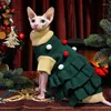 Cat Costumes Christmas Limited! Dubbelskikt Sphynx Costume Conis Devon Rex Outfits Tröja Vinter tjocka hårlösa kläder