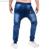 Herr jeans 2023 män heta stil casual jeans access control brygger rak rör smala smala fot blyerts byxor mode gata män byxor l230724