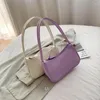 Abendtaschen Weiche PU Damen Ledertasche Frauen Lila Unterarm Retro Einfarbig Handtaschen Mode Kleine Schulter