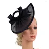 Kopfbedeckungen Schöne Retro-Imitation Flachs Braut Pillbox Hut Einfarbig Fascinator Frauen Styling-Tool