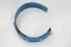 Bangle 316L Banles stali nierdzewnej Open Mankiet Punk Women Fashion Jewelry Blue Black Bracelets