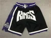 King Basketball Short Sacramentos hip pop pant with pocket zipper ed black purple size s-xxl