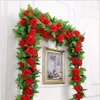 Decorative Flowers & Wreaths 250CM lot Silk Roses Ivy Vine With Green Leaves For Home Wedding Decoration Fake Leaf Diy Hanging Gar261J