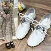 Kleid Schuhe Neue Handgemachte Rindfleisch Sehne Weichen Boden Mom Schuhe frauen Frühling und Sommer Neue Unabhängige Stehen Flache Pumpen freizeitschuhe L230724