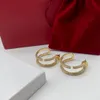 Parlak Kristal Tasarımcı Küpe Boşa Çıkış Harfler Studs Bayanlar Altın Kulak Çemberleri Gümüş Rhinestone Danglers Noel Hediyeleri Kutu ile