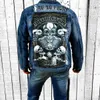 Hommes Vestes Hommes Automne Et Hiver Nouvelle Vente Chaude Rue Personnalité Moto Mécanique Crâne Motif Imprimer Déchiré Denim Veste J230724