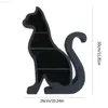 Dekorative Objekte Figuren schwarze Katze Form Kristall Regal Display Standregal Kleinigkeiten Schmuck Kosmetik Schreibwaren Gläser Essentials Halter Home Decor L230724
