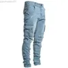 Men's Jeans 2022 Newest Europe Jeans Men Pencil Pants Casual Cotton Denim Ripped Distressed Hole New Fashion Pants Side Pockets Cargo pants L230724