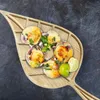 プレート木製サービングトレイデコレーション寿司チーズボードディナープレート葉のアフタヌーンティー
