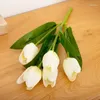 Decorative Flowers 5 Heads Artificial Flower Silk Cloth Tulip Wedding Bride Hand Holding Bouquet Home Party Gift Decoration Fake
