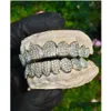 Chaînes de ventre Buss Down Hip Hop Dents Grillz Haut Bas Ensemble Glacé Dentaire Moissanite Diamant Vampire Personnalisé Plaqué Or Drop Delivery Dh5Si