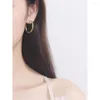 Cluster Rings Cool And Niche Design Minimalist Gold Foil 925 Pure Silver Ear Studs For Women's Earrings