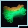 Piezas de calzado Accesorios Zapatos Cordones luminosos Cordones planos Resplandor en la noche oscura Colorf Fluorescente Iluminar Cordones deportivos Adts Niños Dhy3C