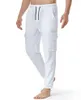 Pantalon homme 2023 coton et lin japonais ample décontracté léger taille élastique Yoga maison