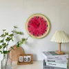 Wall Clocks Cartoon Watermelon Fruit Kids Children Living Room Bedroom Decor Accessories Silent Decoration