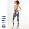 2024 Lu Lu Lemens Suit Women Summer Set New Printed Yoga Suit Set For Womens Snabbtorkade Yoga Pants Stöd
