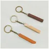 Key Rings Personalized Gift Bag Charm Custom Keychain Monogrammed Engraved Wood Bar For New Driver Home Car Realtor Keys Drop Delivery Dhwuy