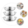 Vaisselle Ensembles 3 Pcs Vintage Plateau Fruits Acier Plaque Rôti Rond Le Plat Boeuf Snack Inoxydable