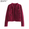 Vestes pour femmes Zevity New Women Vintage Trimming Edge Short Coat Ladies Retro Pocket Patch Open Stitching Casual Outwear Jacket tops CT827 L230724