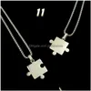 Pendant Necklaces Designer Lover Paired Puzzle For Women Men Fashion Stainless Steel Couple Necklace Friendship Jewelry Gifts 1 Pair Drop De