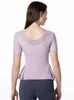 Camicie attive Top da yoga T-shirt da palestra traspiranti da donna T-shirt con cuciture in rete Top a maniche corte da donna Abbigliamento sportivo da corsa femminile