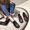 Klänningskor Autumn Square Toe Single Shoes Women British Style Retro Lace-up Small Leather Shoes Kort damer Casual Moccasins Oxfords Shoes L230724