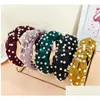 Headbands Pearl Headband Simple Knotted Hair Hoop Headdress Bow Design Hairband Boutique Sticks Charming Accessory Drop Delivery Jewel Dhz1H