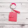 PU Tassel Card Bag Portachiavi da polso Bracciale con perline in silicone Portachiavi portatile da donna