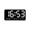 Horloges murales horloge grand écran salon commande vocale numérique Snooze température affichage de la Date USB 12/24H Table LED